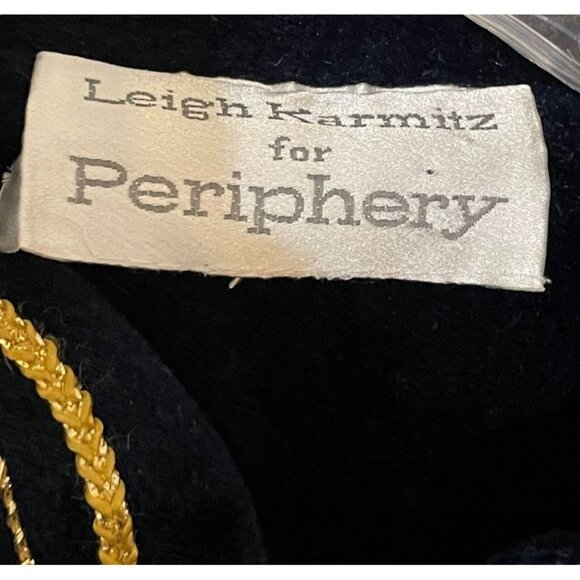 Vintage Periphery Blue Velour Gold Embroidered Zip Robe Size Medium - Picture 6 of 8